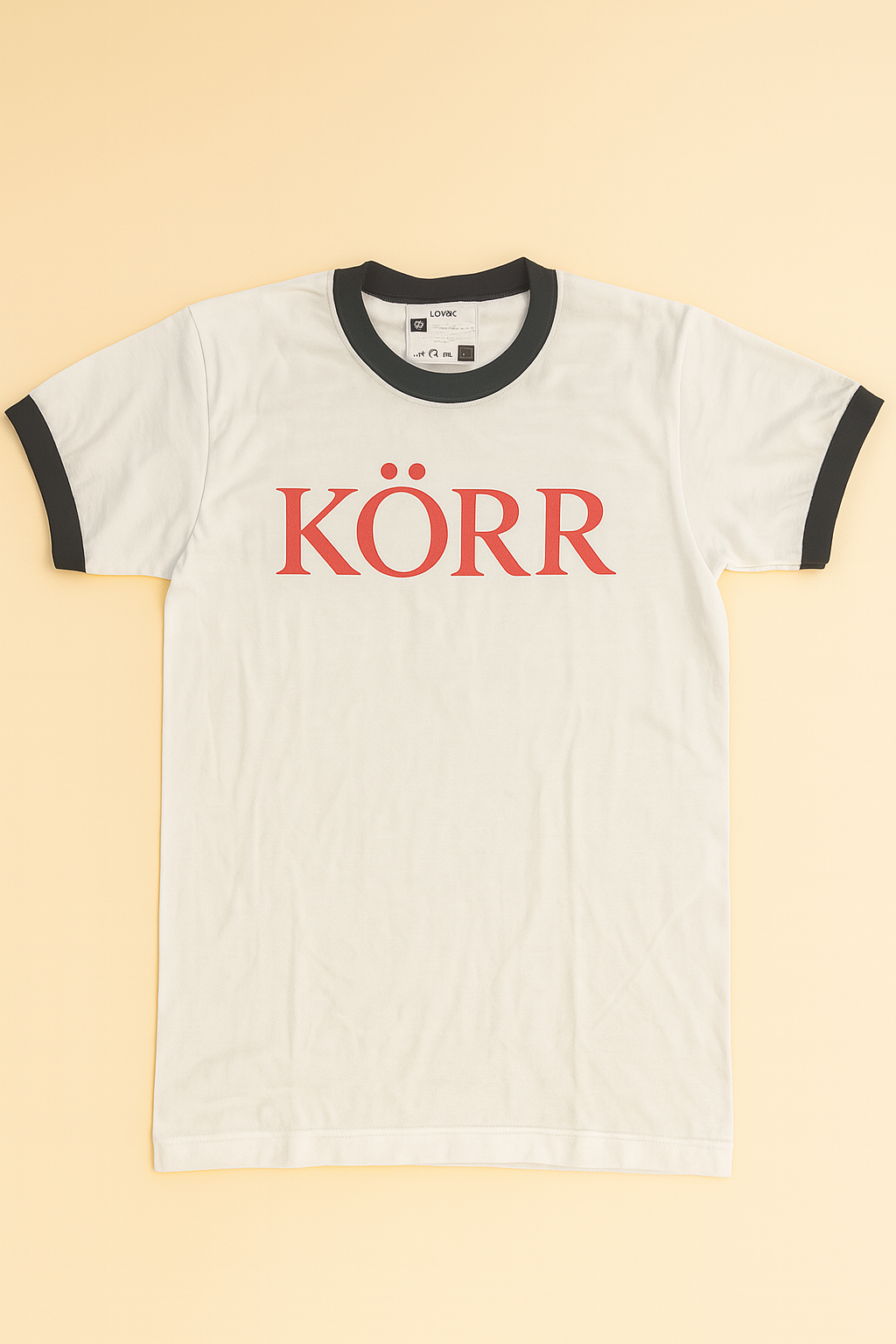 KÖRR Ringer Tee – White w/ Red Logo (Black Trim)