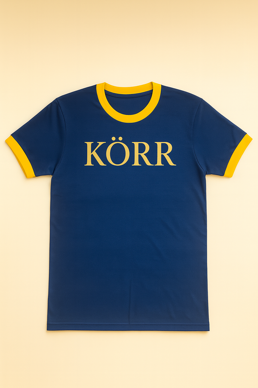 KÖRR Ringer Tee – Navy & Gold