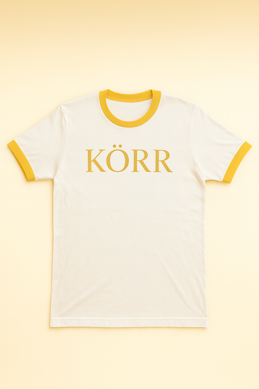 KÖRR Ringer Tee – Vintage White w/ Yellow Trim